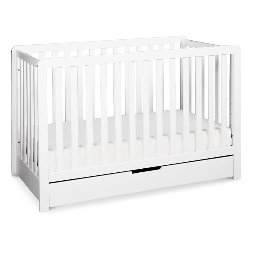 Carter's by DaVinci Colby 4-in-1 Convertible Crib with Trundle Drawer in White, Greenguard Gold Certified, Undercrib Storage