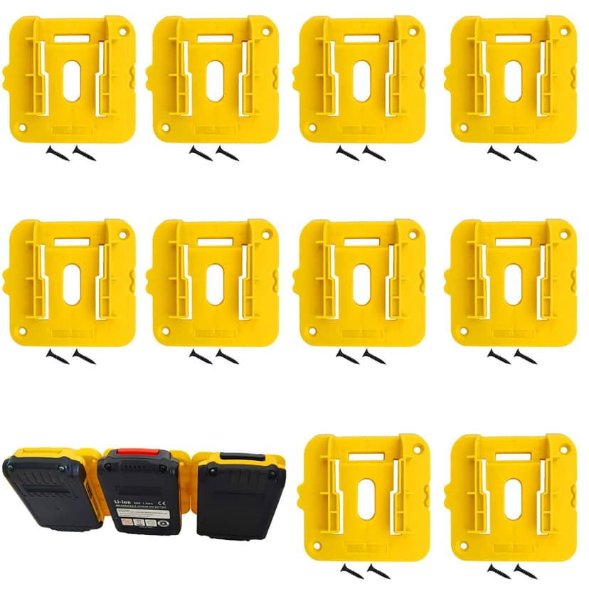 SKCMOX 10Packs Battery Holders Mount Fit for Dewalt 20V 60V Battery DCB200 DCB201 DCB202 DCB203 DCB204 DCB205 DCB206 DCB208
