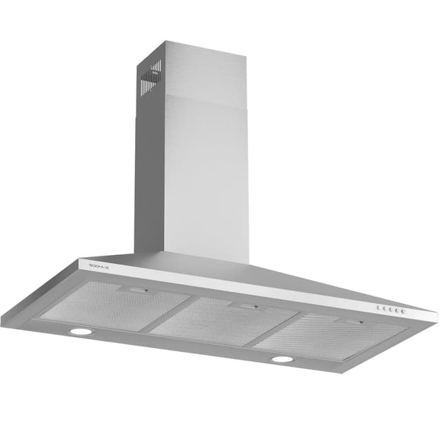 SOONYE 36 inch Stainless Steel Wall Mount Range Hood, 450 CFM Ducted/Ductless Convertible,Kitchen Vent Hood with 3 Speed Controls, 5-Layer Aluminum Filters, 2 LED Lights