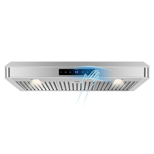 36 inch Under Cabinet Range Hood 1200 CFM with 4-Speed Gesture Sensing & Touch Control, Stainless Steel Kitchen Stove Vent Hoods with 2 LED Lights, Time Setting, Dishwasher-Safe Baffle Filters
