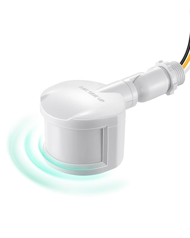 EDISHINE Motion Sensor, 180-Degree Replacement Motion Detector for Security Floodlights, 120V Adjustable Time & Detection Sensitivity Range Up to 60 Feet, 3 Modes Pir Motion Sensor, White, UL Listed