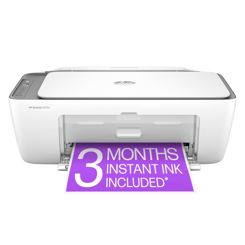 HP DeskJet 2855e Wireless All-in-One Color Inkjet Printer, Scanner, Copier, Best-for-home, 3 months of Instant Ink included, Single-band Wi-Fi connectivity (588S5A)