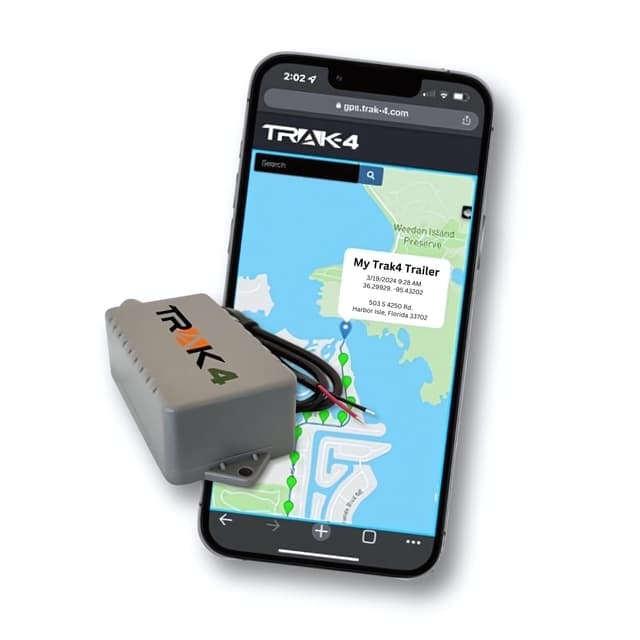 Trak-4 12v Hardwired GPS Tracker. Durable, Reliable Track Trailers, Equipment, Vehicles, Assets. Long Battery Life, Waterproof, Worldwide. Low-Cost Subscription Required.