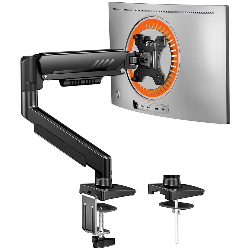 ErGear Single Monitor Arm, Fully Adjustable Monitor Mount for 13–34 Inch Screens, Fast Install Computer Monitor Stand with Tool-Free VESA Mount, Cable Management, Holds 19.8 lbs, Max VESA 100x100mm
