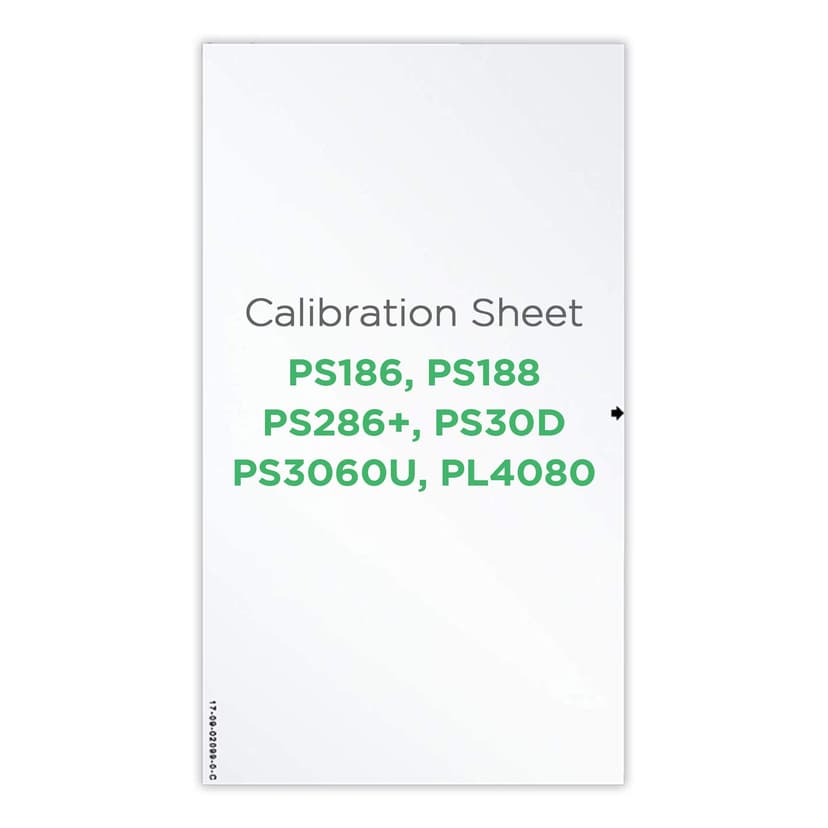 Plustek Calibration Control Sheet - for PS286 Plus, PS186, PS188, PS30D, PS3060U, PL4080 Document Scanner only