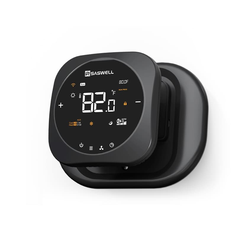 SASWELL Smart Thermostat 3H/2C, WiFi Household Thermostat for Heat Pump and Conventional Multi-Stage System, Easy DIY Installation, Voice Control, Support Alexa and Google Home, C-Wire Required