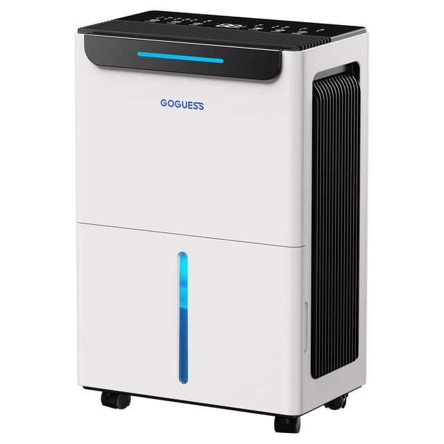 GoGuess 1600 Sq.ft Dehumidifier for Basement - 21 Pints, Drain Hose & Humidity Control Large Room Dehumidifiers for Home, RV, Bathroom, Bedroom - 3 Modes & 24H Timer White
