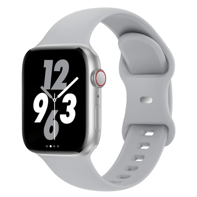 Sport Band Compatible with Apple Watch 38mm 40mm 41mm 42mm 44mm 45mm 46mm 49mm, Replacement Soft Silicone Strap Wristbands for iWatch Series 11/10/9/8/7/6/5/4/3/2/1 Ultra SE Women Men, Gray