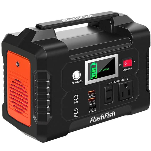 Portable Power Station 200W, FF Flashfish 40800mAh Backup Power Battery Pack With 110V AC Outlets/2 DC Ports/3 USB Ports, Solar Generator Power Supply For Home Backup, Power Outages, and Camping