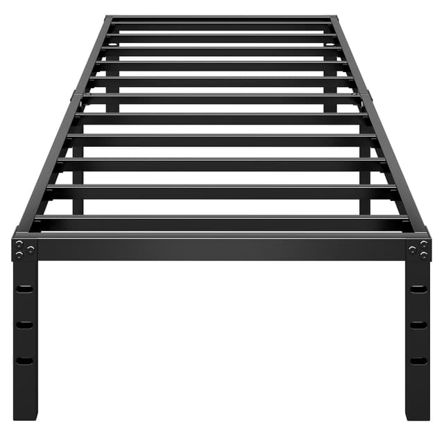 HLIPHA Metal Platform Bed Frame 14 Inch Tall,No Box Spring Needed,Twin Size Bed with Heavy Duty Strong Support Slats,Easy to Assemble,Black