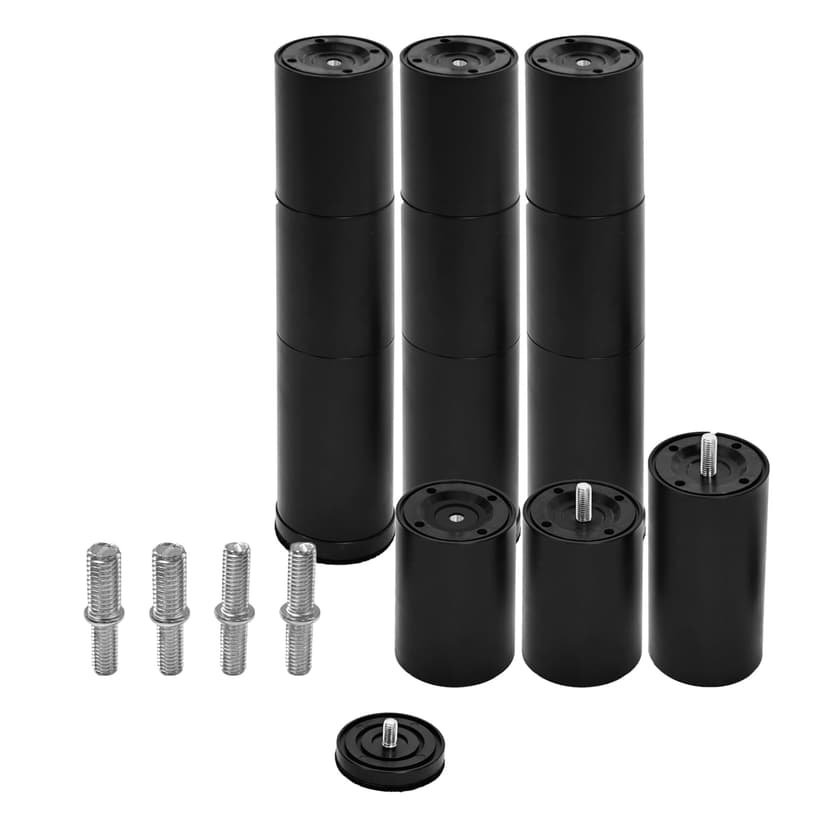 Skuehod 12 Inch Bed Legs Replacement for Adjustable Bed Frame Base, Felt Bottom Protect Hardwood Floor, 4 Kinds Thread Contained, Set of 4