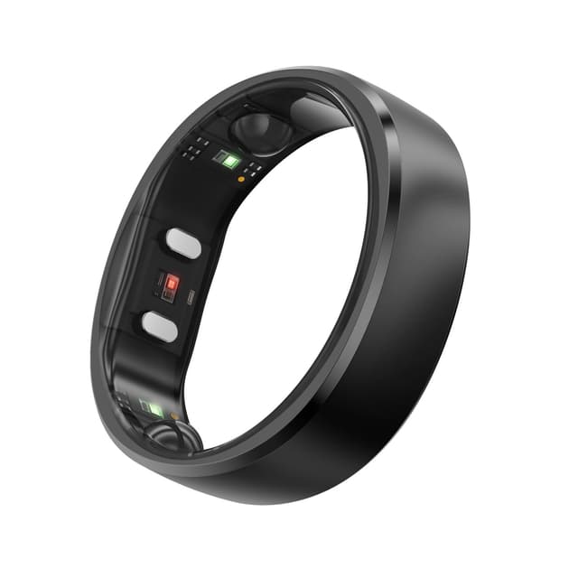 RingConn Gen 2 Smart Ring, No App Subscription, 12-Day Battery Life, Stress/Heart Rate/Women's Health Tracker, Android & iOS Compatible (Black, Size 10)