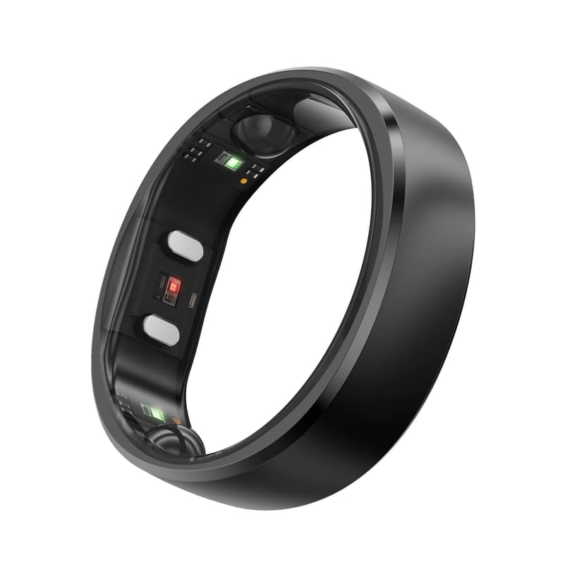 RingConn Gen 2 Smart Ring, No App Subscription, 12-Day Battery Life, Stress/Heart Rate/Women's Health Tracker, Android & iOS Compatible (Black, Size 10)