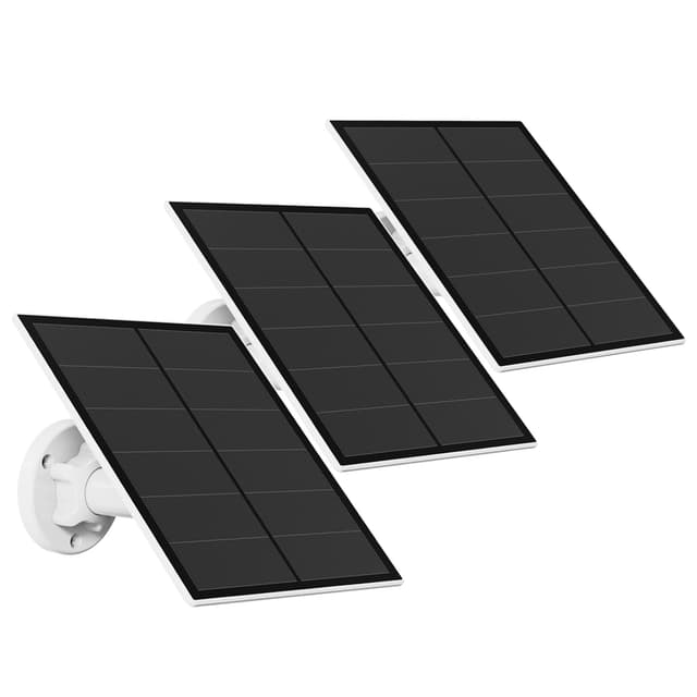 Solar Panel for Security Camera, 5W USB Solar Panel Compatible with Rechargeable Battery Camera, Solar Charger for Camera with IP65 Waterproof, Adjustable Bracket, 9.8ft Cable(3 Pack)