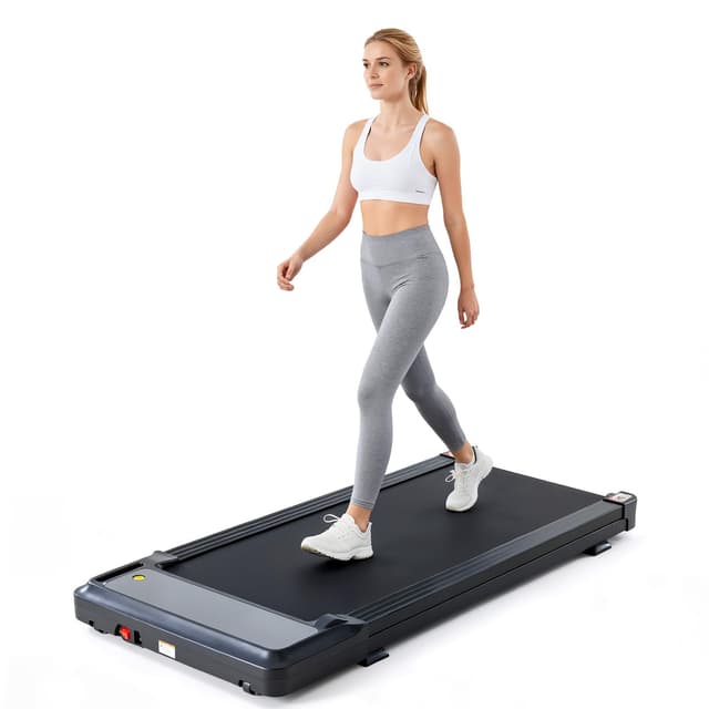 Sweetcrispy Compact Armless Treadmill for Small Spaces, Quiet Under-Desk Walking Pad, Slim & Portable Design for Home Office Workouts, Ideal for Apartments and Work-from-Home Fitness, Bright Black
