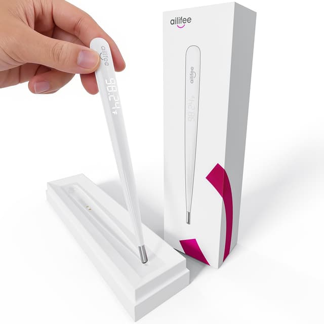 AILIFEE Oral Thermometer for Adults and Kids, Medical-Grade Accurate Fast Reading Rechargeable Thermometer with LED Display & Fever Alert