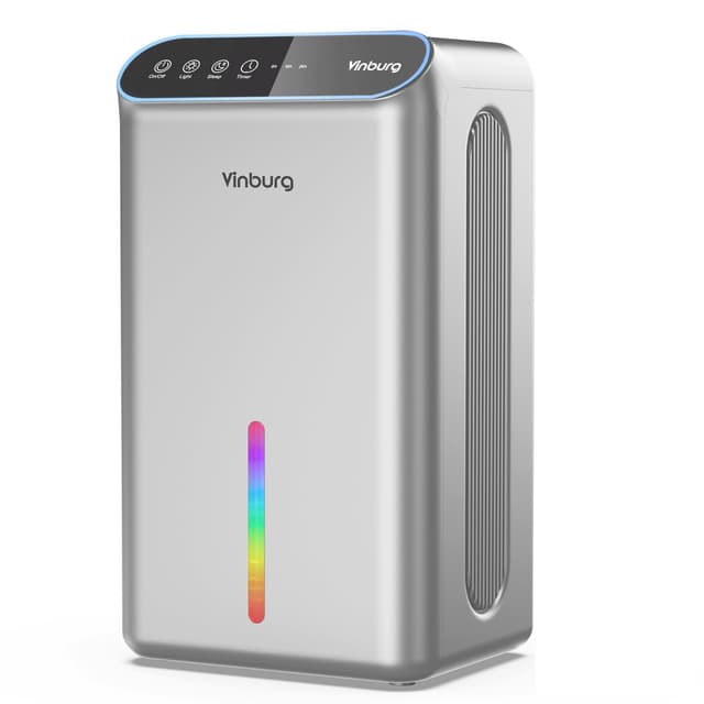 Dehumidifier for Basement (85 OZ, 800 sq ft) Quiet Dehumidifiers for Home, Auto Shut-Off, Sleep Mode, 3 Gear Timer(8H,16H,24H), Small Dehumidifier for Bedroom, Bathroom with Drain Hose(Silver Gray)