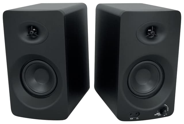 Rockville ASM4 Powered Studio Monitor Speaker Pair, 4", 2-Way, 200W, Black, Bluetooth, Optical Input, Perfect for Studio Monitoring, Computer Speakers