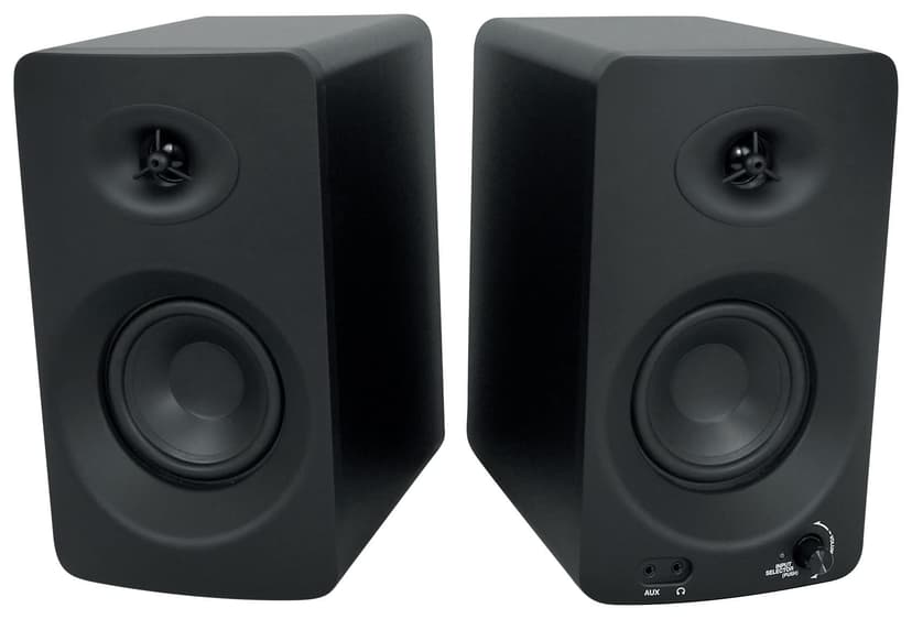 Rockville ASM4 Powered Studio Monitor Speaker Pair, 4", 2-Way, 200W, Black, Bluetooth, Optical Input, Perfect for Studio Monitoring, Computer Speakers