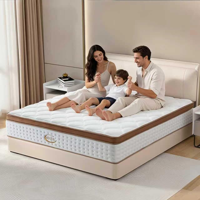 EULUEHOME King Size Mattress 14 Inch, Hybrid Memory Foam Mattress in a Box，Medium Firm with Zoned Pocket Coils Support and Motion Isolation Design,CertiPUR-US Certified,80"*76"