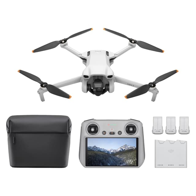 DJI Mini 3 Fly More Combo (DJI RC), Drones with Camera for Adults 4K, 3 Batteries for 114-min Flight Time, Vertical Shooting, 32800ft (10km) Video Transmission, Lightweight Mini Drone for Beginners