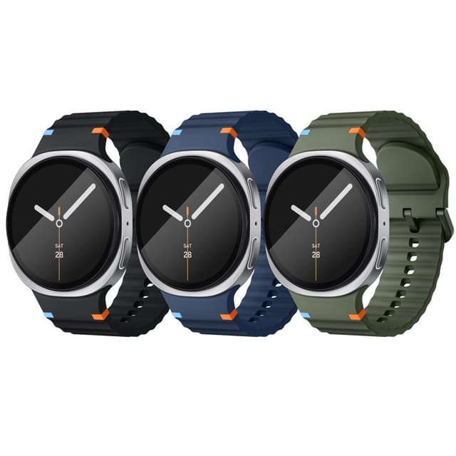 Acextro 3 Pack Sport Bands Compatible with Samsung Galaxy Watch 8/8 Classic Band 40mm 44mm 46mm (2025) - No Gap Soft Silicone Replacement Strap for Men & Women