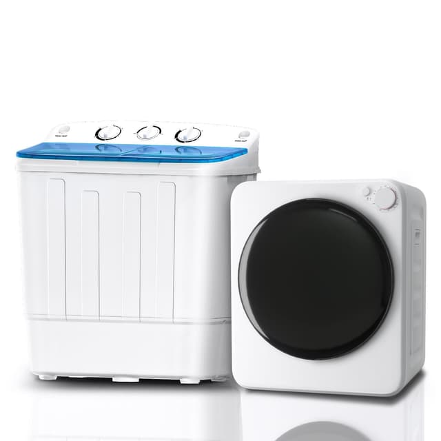 DOGHLY Portable Washer and Dryer Combo Set, 1.6 Cu.Ft Portable Clothes Dryers, 5 Drying Modes, 18 lbs Fully Automatic Washing Machine, Compact Washer and Dryer for Apartment, RV, Dorm