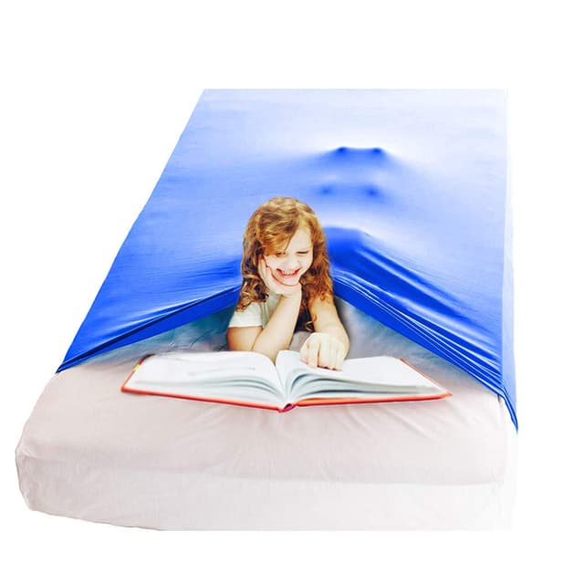 Nappo Sensory Compression Blanket for Kids and Adults-Weighted Blanket Alternative, Cool, Stretchy,Breathable Sheets (Twin Size,38"x60" Royal Blue)