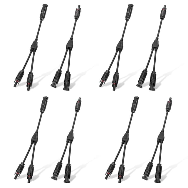 ECO-WORTHY 4 Pair Solar Connectors 30A Y Branch Parallel PV Adapter Cable Wire Plug Tool Kit for Solar Panel(M/FF+F/MM)