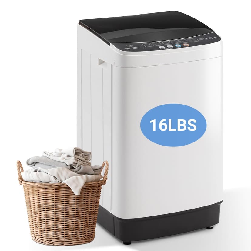 Erivess 2.0 Cu Ft Compact Washing Machine, 16 lbs Portable Washing Machine with 8 Wash Programs, Compact Laundry Washer for Homes & Apartments, Dorm, Small Spaces