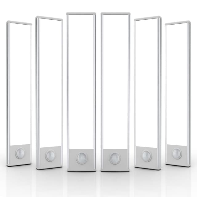 6 Pack Under Cabinet Lights Wireless, 32 LED Motion Sensor Light Indoor Rechargeable Magnetic Closet Lights Battery Operated, Under Counter Lights for Kitchen, Wardrobe, Hallway, Stairs