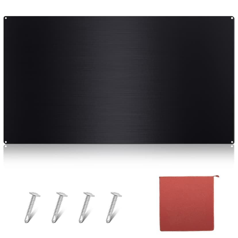 Yaocom Stainless Steel Backsplash Range Hood Stove Backsplash Back Stainless Steel Sheet for Kitchen Wall Splatter Metal Wall Panels with Screws and Hanging Towel(Black,24×36 Inch)