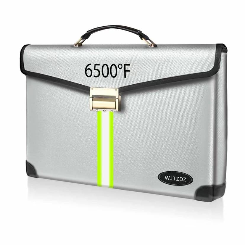 6500°F Large Capacity Upgraded Fireproof Money Bag with Lock,10 Layers of Heat Insulated Materials with Waterproof Zipper/Reflective Strip with Handle for Cash/Important Documents