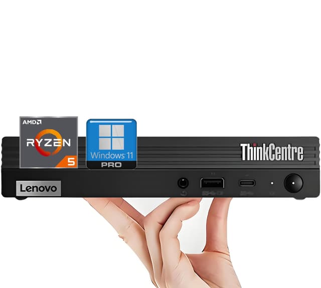 Lenovo ThinkCentre M75q Business Mini Desktop Computer, AMD Ryzen 5 Pro (Up to 4.40GHz), 16GB RAM, 1TB PCIe SSD, Ultra-Quiet Design, 2-Monitor Support 4K, WiFi 6, Keyboard & Mouse, Windows 11 Pro