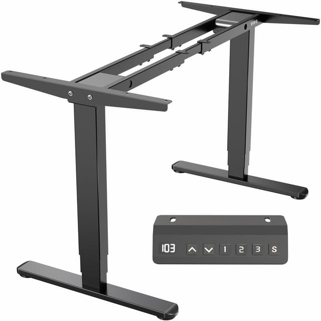 VIVO Electric Dual Motor Stand Up Desk Frame for 40 to 85 inch Table Tops, Frame Only, 3 Stage Height Adjustable DIY Workstation with Memory Controller, Black, DESK-V103E