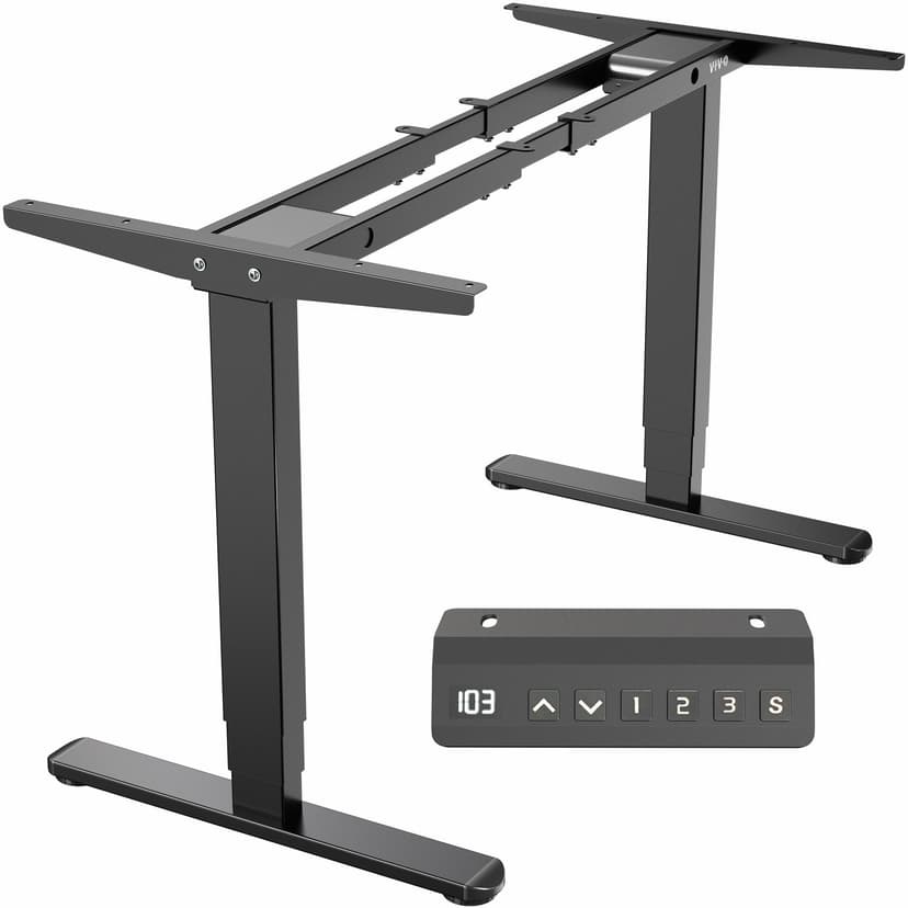 VIVO Electric Dual Motor Stand Up Desk Frame for 40 to 85 inch Table Tops, Frame Only, 3 Stage Height Adjustable DIY Workstation with Memory Controller, Black, DESK-V103E