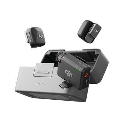 DJI Mic Mini (2 TX + 1 RX + Charging Case), Wireless Lavalier Microphone for iPhone/Camera/Android, Ultralight, Detail-Rich Audio, 48h Use, Noise Cancelling, Automatic Limiting, Vlog, Streaming