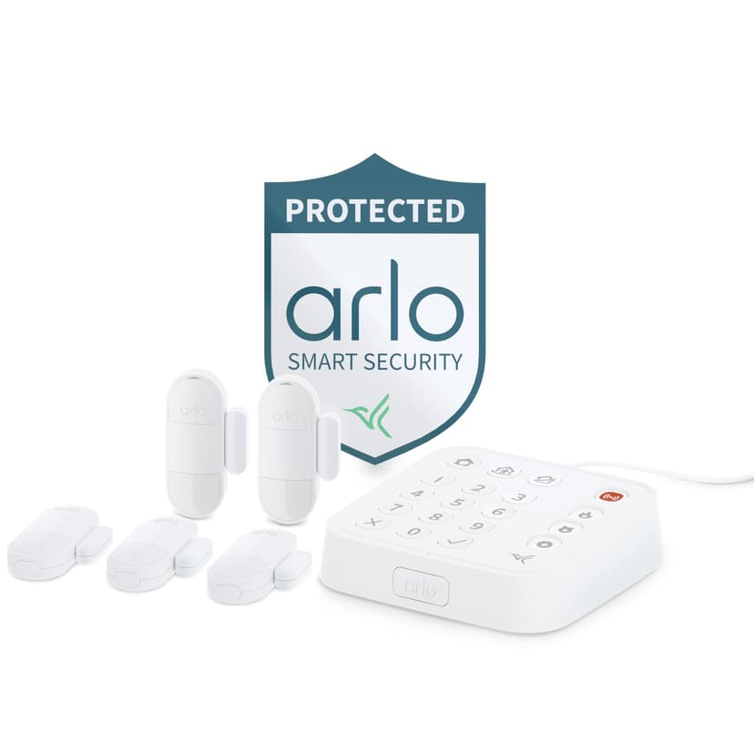 Arlo Home Security System - Alarm System with Wired Keypad Sensor Hub, 5 8-in-1 Sensors & Yard Sign - No Contract Required - DIY Installation - White, SS1501