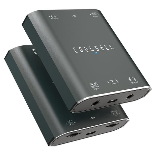 COOLSELL Audio Interface, Stereo 24Bit/192kHz USB C & iPhone Guitar Interface for Recording, Live Streams and Podcasting, Compatible with iPhone, iPad, Mac, Android and PC