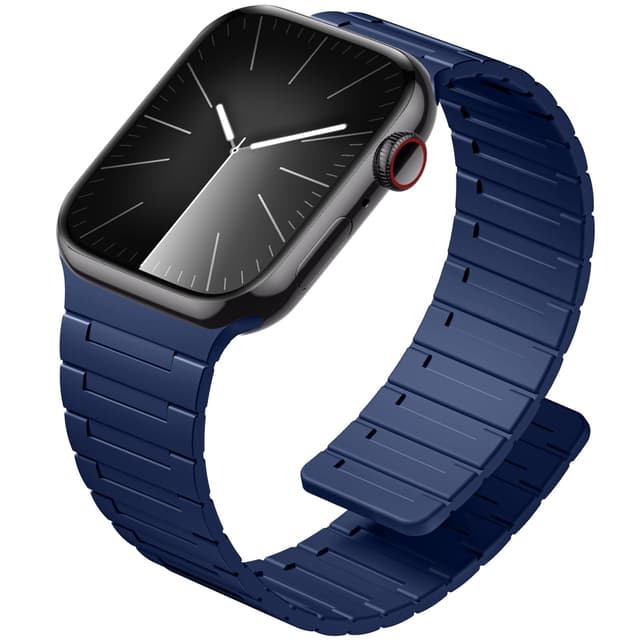 SNBLK Magnetic Watchband Compatible with Silicone Apple Watch Bands for Women 42mm 41mm 40mm 38mm, Sport Strap Easy Adjustable WristBands for iWatch Series 11 SE 10 9 8 7 6 5 4 3 2 1, Navy Blue