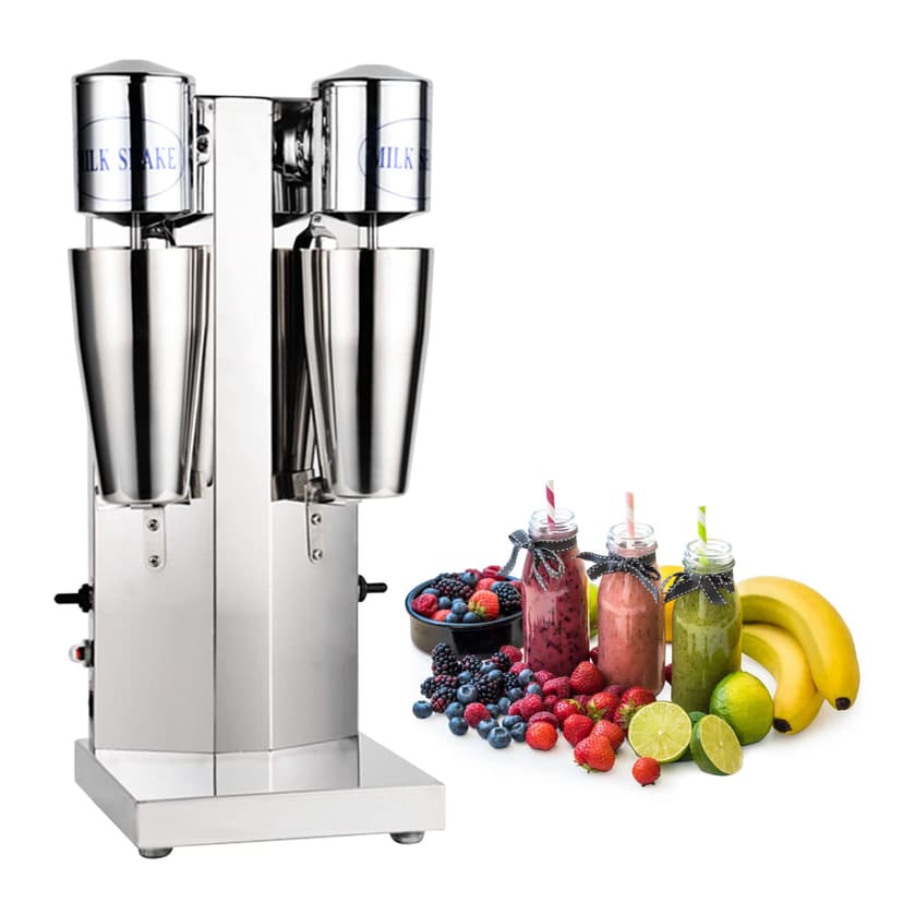 SNKOURIN Double Head Milkshake Maker Machine,110V Electric Beverage Blender with 2 Stainless Steel Cups,2 Speed Adjustable Commercial Milkshake Machine for Protein Shakes,Ice Cream and Cocktails…