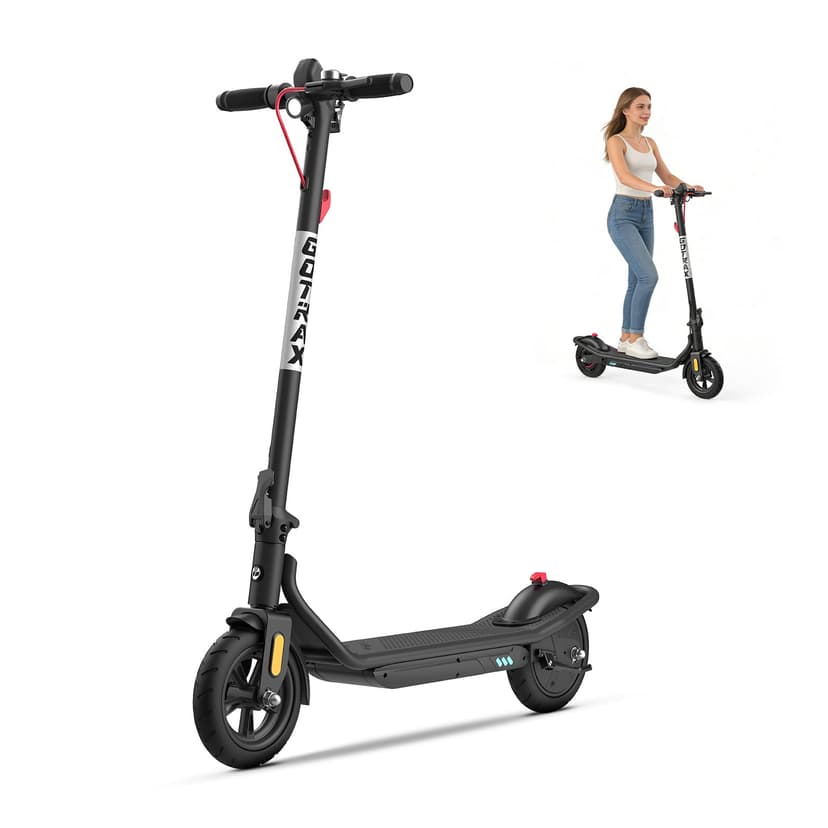 Gotrax Electric Scooter for Adults, Max 12 Mile Range & 15.5Mph by 250W Motor, 8.5" Front Air & Rear Solid Tires, Max Load 220lbs & Big Display with Cruise Control, Foldable EScooter EABS & Drum Brake