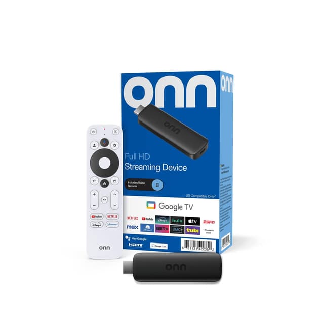 IT'S BRAZILIAN onn Full HD Streaming Device, Google TV - Fast Streaming, 8GB Storage, 1.5GB RAM, Remote with Voice Control