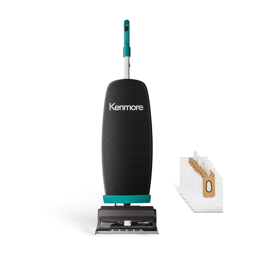 Kenmore BU1001 B200 Series Commercial Grade Vacuum Cleaner Lightweight 14L Capacity Bagged Upright Vac with LED Headlight and 2-Speed Setting Powerful Suction for Pets, Carpets & Hard Floor