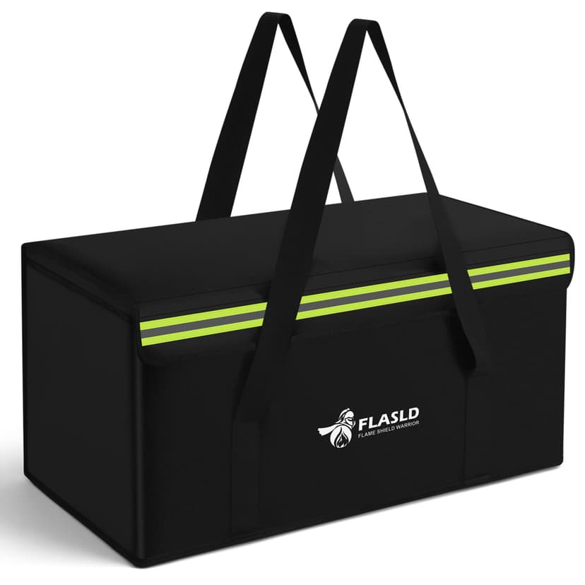 FLASLD Large Fireproof Document Bags, 24x12x12” Waterproof Storage Firesafe Bag, Fireproof Folder Safe Box for Cash, Valuables & Passport, Silicone Coating & Zipper Closure