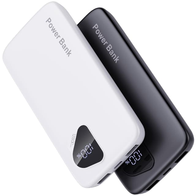 2026 2-Pack 12800mAh Portable Charger with Built in Cables, Travel Essential Battery Pack, 4 Outputs 2 Inputs Slim Power Bank with Cord Wires for iPhone 17/16/15/14, Samsung Galaxy S23/22, Pixel etc