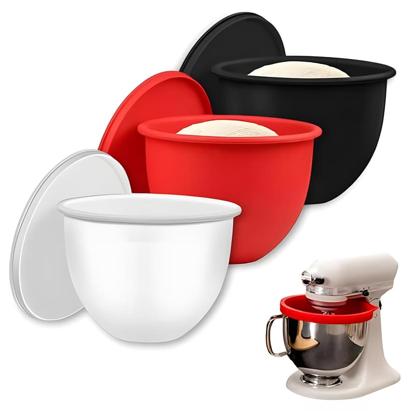 Silicone Bowl Liners For 5 Qt Kitchenaid Mixer，3 Liners With Lids，Kitchenaid Mixer Accessories
