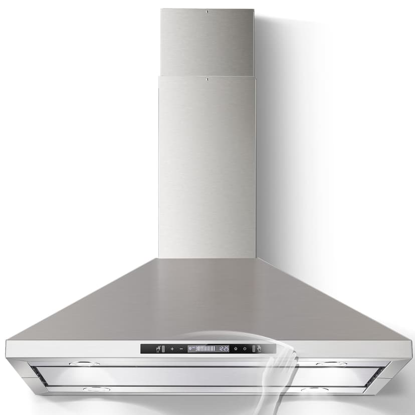 Tieasy Island Range Hood 36 inch 700 CFM Ceiling Mount Kitchen Hood Vent with Gesture Sensing &Touch Control,Ducted/Ductless Convertible,3 Speeds Fan,4 LED Lights,Stainless Steel,Aluminum Filters