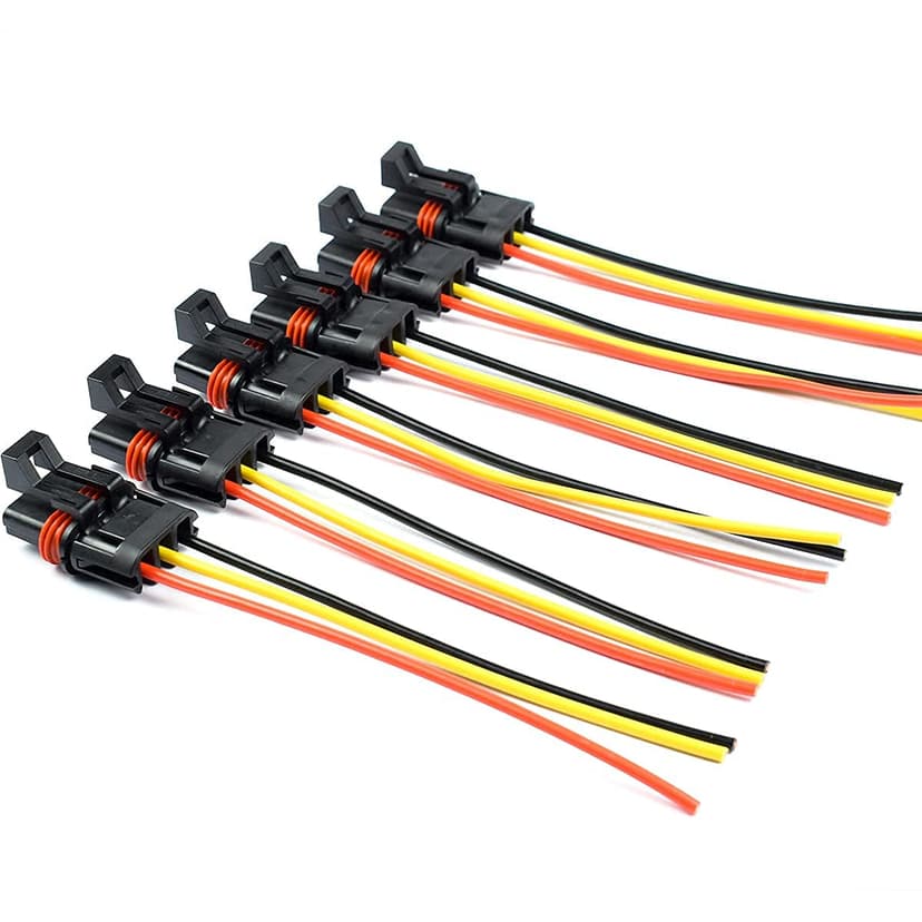 Pulse Power Plug Pigtail Connector 14 AWG Compatible with 18-24 Polaris Ranger XP 1000 / RZR/Pro RS1 General Bus Bar Harness Pigtail Connectors 6Pcs Yellow Red Black
