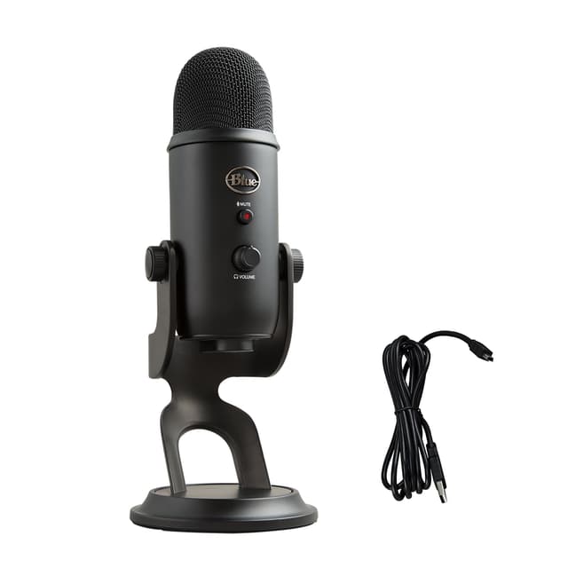Logitech Creators Blue Yeti USB Microphone for Gaming, Streaming, Podcast, YouTube, Discord, PC, Studio Sound, Plug & Play-Blackout